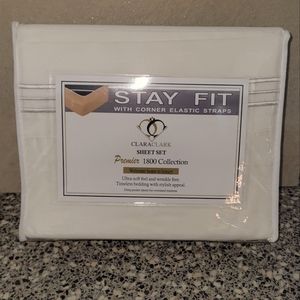 Clara Clark 1800 Series Bed Sheets Set-Stay fit on Mattress with Elastic Straps